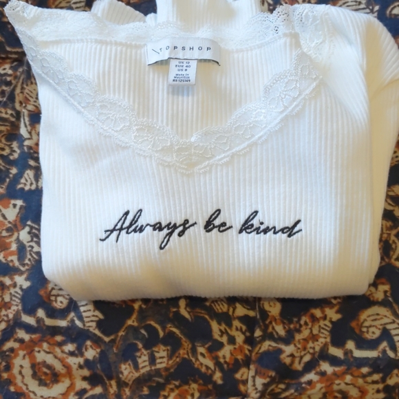 NWOT White Crop Long Sleeve Top - Picture 5 of 6